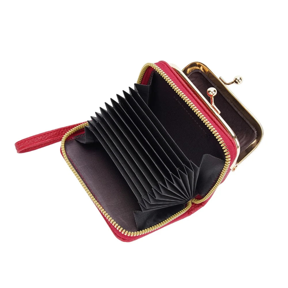 BAELLERRY N8630 Litchi Texture PU Leather Women Coin Purse Zipper Organ Card Bag - Red - 4