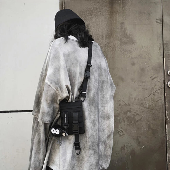Messenger Bag Casual Sling Crossbody Cell Phone Purse Multifunction Nylon Shoulder Bag - Size: S - 2