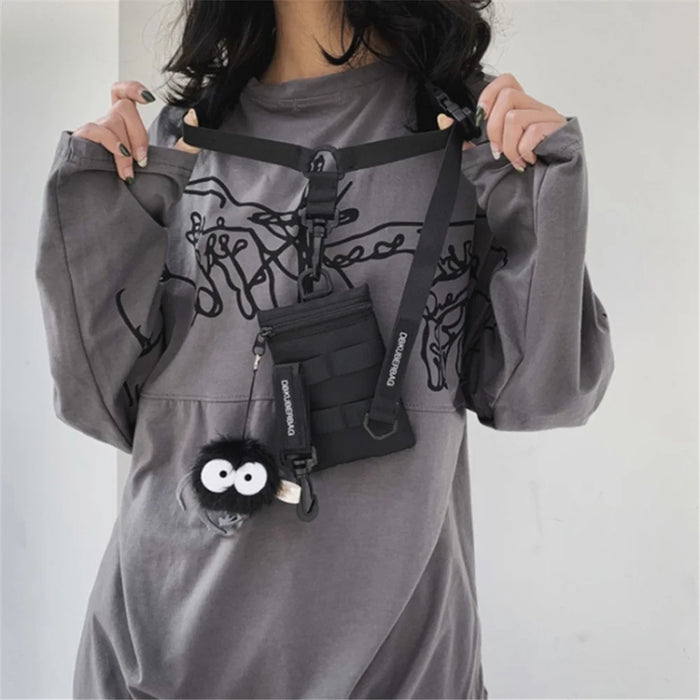 Messenger Bag Casual Sling Crossbody Cell Phone Purse Multifunction Nylon Shoulder Bag - Size: S - 3