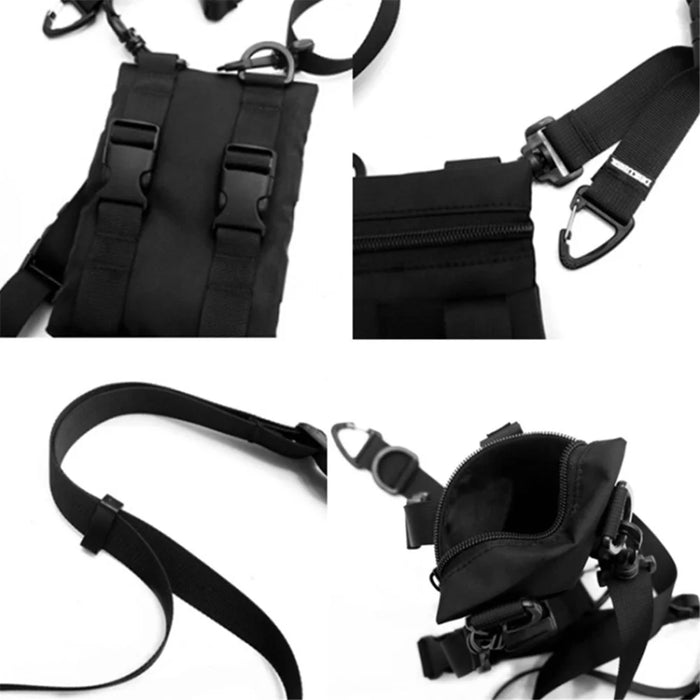 Messenger Bag Casual Sling Crossbody Cell Phone Purse Multifunction Nylon Shoulder Bag - Size: S - 5