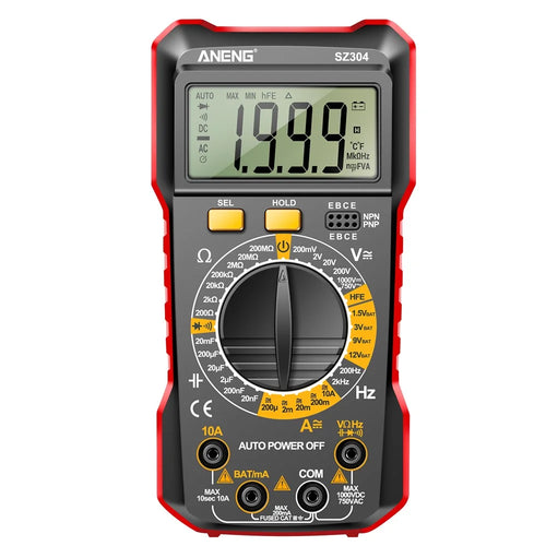 ANENG SZ304 High Precision Digital Display Meter Professional Portable Multimeter with Stand - Red - 1
