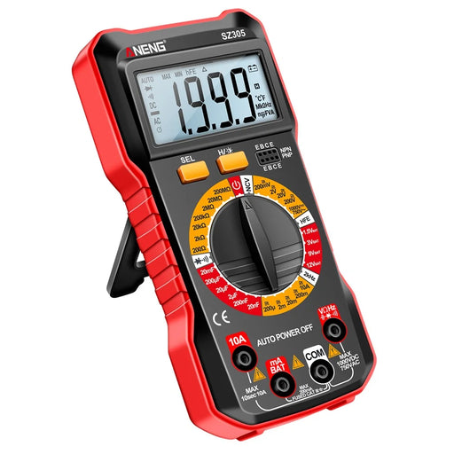 ANENG SZ305 High Accuracy Digital Display Multimeter Universal Portable Backlit Meter with Stand - Red - 1