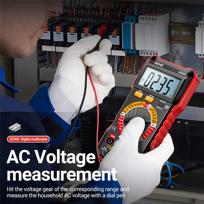 ANENG SZ305 High Accuracy Digital Display Multimeter Universal Portable Backlit Meter with Stand - Red - 7