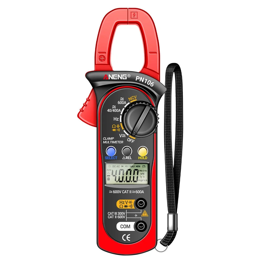 ANENG PN106 AC / DC Clamp Current Multimeter Digital Display 4000 Counts Pliers Meter with Lanyard - 1