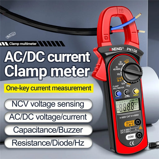 ANENG PN106 AC / DC Clamp Current Multimeter Digital Display 4000 Counts Pliers Meter with Lanyard - 2