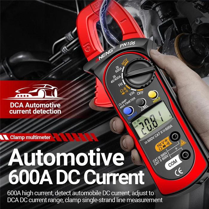 ANENG PN106 AC / DC Clamp Current Multimeter Digital Display 4000 Counts Pliers Meter with Lanyard - 3