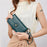 CHARM INFINITE Waxy PU Leather RFID Blocking Long Wallet Cellphone Purse with Wrist Strap - Peacock Blue - 2