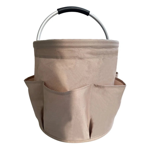 WD3-132 Foldable Storage Basket Oxford Cloth Portable Carrying Basket for Beach Picnic Gardening Tool - Khaki - 1