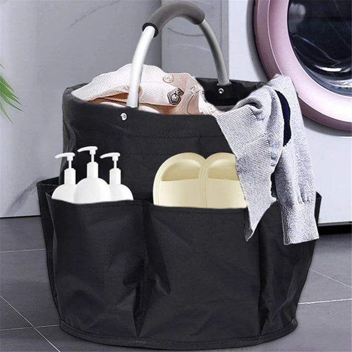 WD3-132 Foldable Storage Basket Oxford Cloth Portable Carrying Basket for Beach Picnic Gardening Tool - Khaki - 5