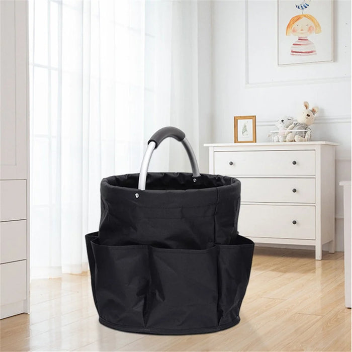 WD3-132 Foldable Storage Basket Oxford Cloth Portable Carrying Basket for Beach Picnic Gardening Tool - Khaki - 6