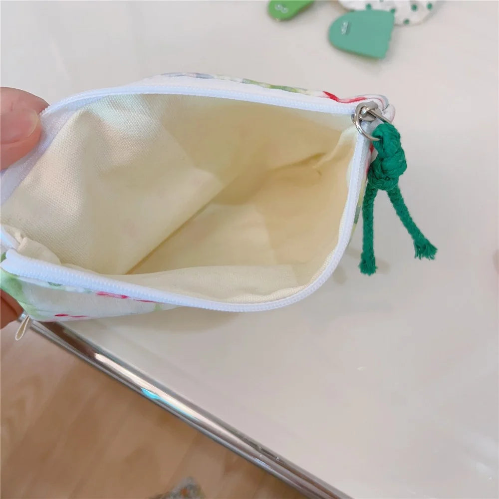 Pattern Cosmetic Organizer Coin Key Storage Bag Cotton Cloth+Canvas Makeup Pouch for Toiletries - Watercolor Painting - 4