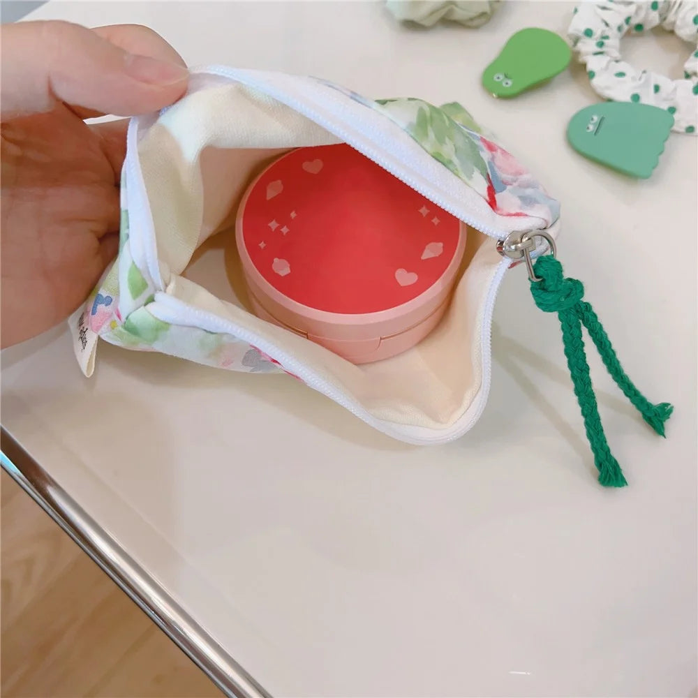 Pattern Cosmetic Organizer Coin Key Storage Bag Cotton Cloth+Canvas Makeup Pouch for Toiletries - Watercolor Painting - 5