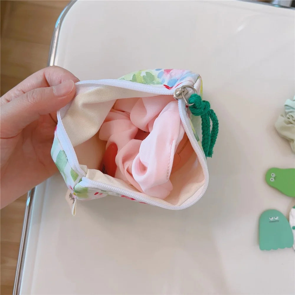 Pattern Cosmetic Organizer Coin Key Storage Bag Cotton Cloth+Canvas Makeup Pouch for Toiletries - Watercolor Painting - 6