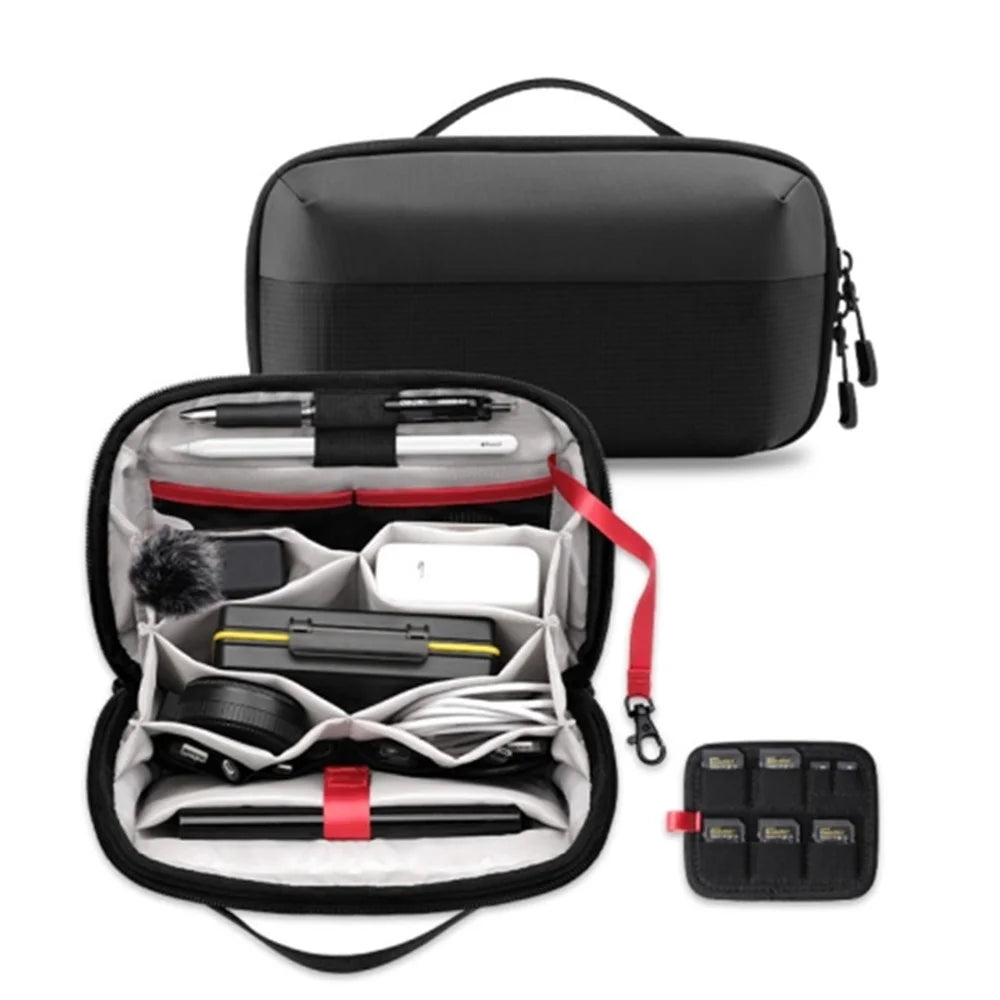 Portable Data Cable Digital Accessories Organizer Pouch Power Bank Handbag Makeup Toiletries Storage Hand Bag - 1
