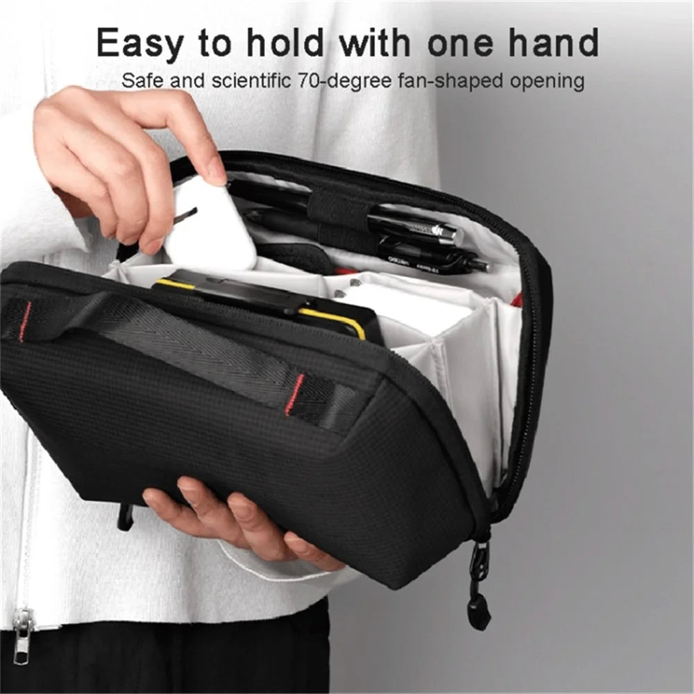Portable Data Cable Digital Accessories Organizer Pouch Power Bank Handbag Makeup Toiletries Storage Hand Bag - 4