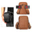 DEABOLAR PU Leather Belt Hanging Vertical Waist Bag Men Single Shoulder Crossbody Bag - Black - 6