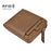 DEABOLAR Men Short Wallet RFID Blocking Vintage PU Leather Zipper Card Bag - Brown - 2