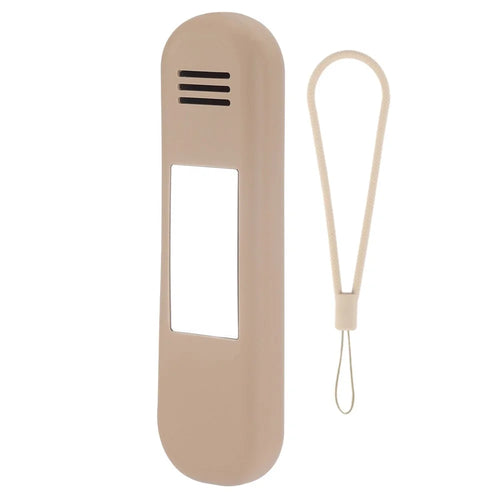 Mirror Design Travel Makeup Brush Holder Portable Silicone Cosmetic Bag (with Lanyard) - Khaki - 1