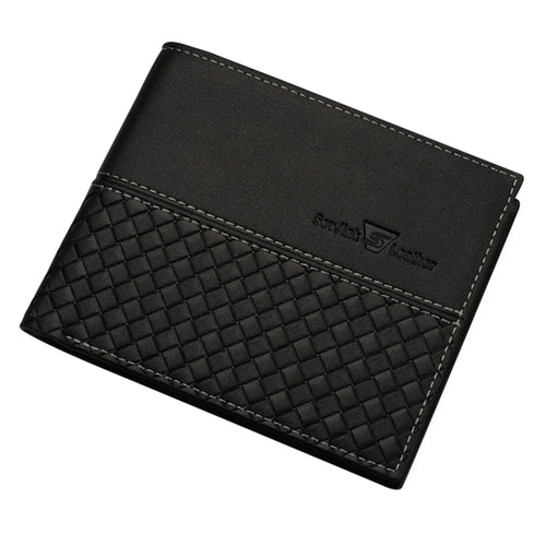 Business PU Leather Men Short Wallet Card Holder Billfold Coin Purse Bag - 738-1 Horizontal - 1