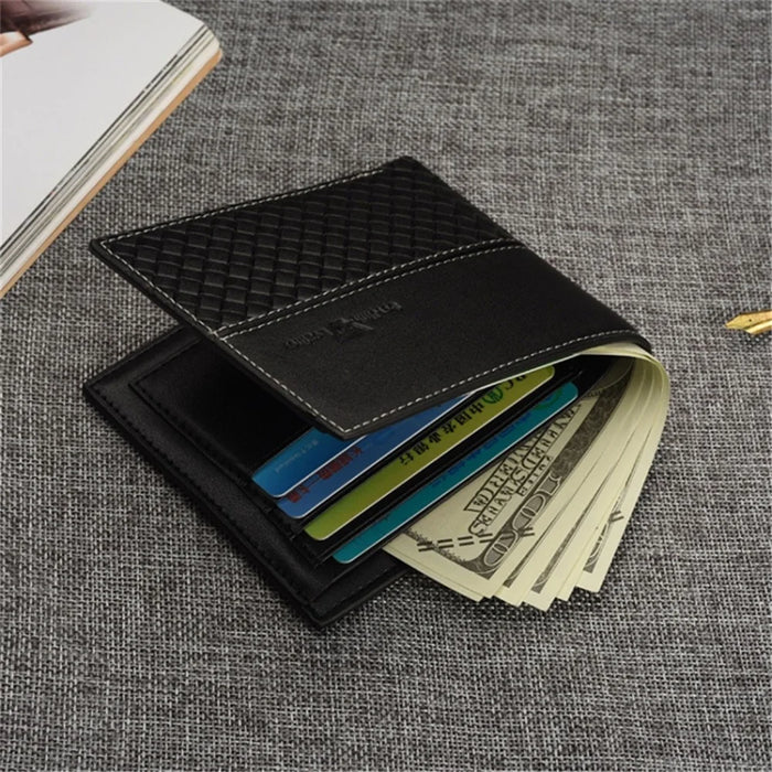 Business PU Leather Men Short Wallet Card Holder Billfold Coin Purse Bag - 738-1 Horizontal - 5