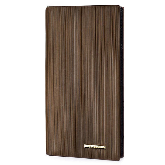 DEABOLAR Men's Wallet Wood Texture PU Leather Coin Card Storage Holder Cash Organizer Pouch - Coffee - 1