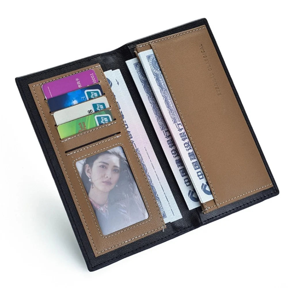 DEABOLAR Men's Wallet Wood Texture PU Leather Coin Card Storage Holder Cash Organizer Pouch - Coffee - 2