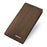 DEABOLAR Men's Wallet Wood Texture PU Leather Coin Card Storage Holder Cash Organizer Pouch - Coffee - 5