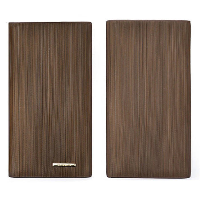 DEABOLAR Men's Wallet Wood Texture PU Leather Coin Card Storage Holder Cash Organizer Pouch - Coffee - 6