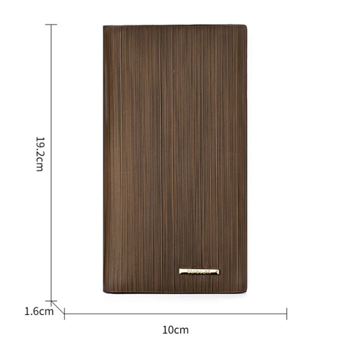 DEABOLAR Men's Wallet Wood Texture PU Leather Coin Card Storage Holder Cash Organizer Pouch - Coffee - 7