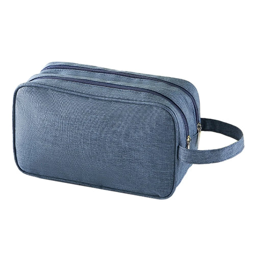 20-35L Men's Toiletry Bag Polyester Travel Face Lotion Organizer Shampoo Storage Bag Handbag - Navy Blue - 1