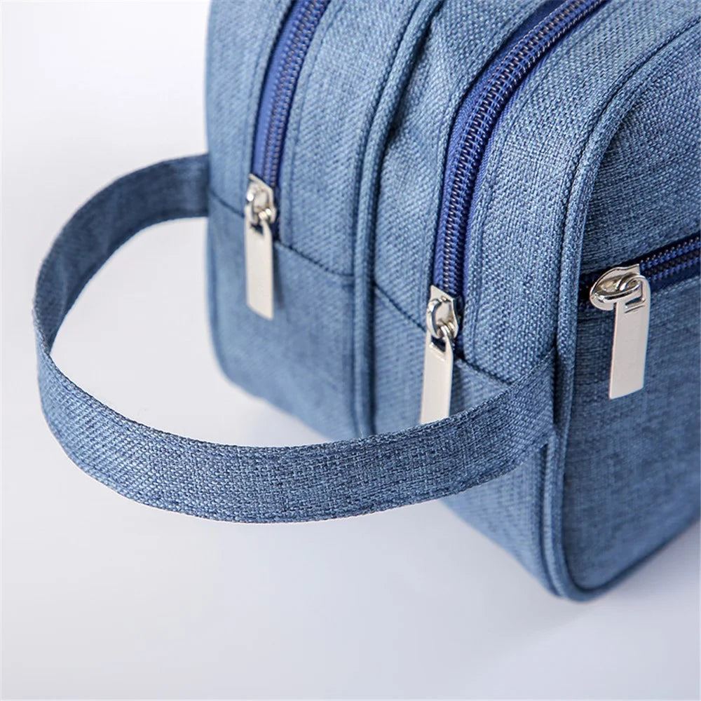20-35L Men's Toiletry Bag Polyester Travel Face Lotion Organizer Shampoo Storage Bag Handbag - Navy Blue - 5