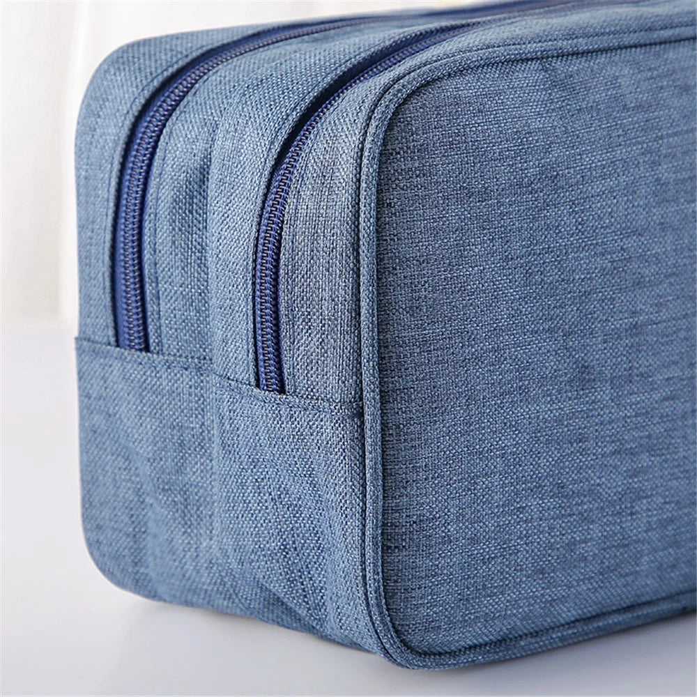 20-35L Men's Toiletry Bag Polyester Travel Face Lotion Organizer Shampoo Storage Bag Handbag - Navy Blue - 6