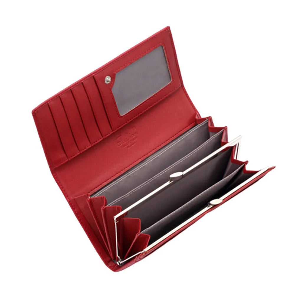 TAILIAN T8806-073 Crocodile Texture Women Long Wallet PU Leather Clutch Bag Cards Cash Holder Purse - Red - 3
