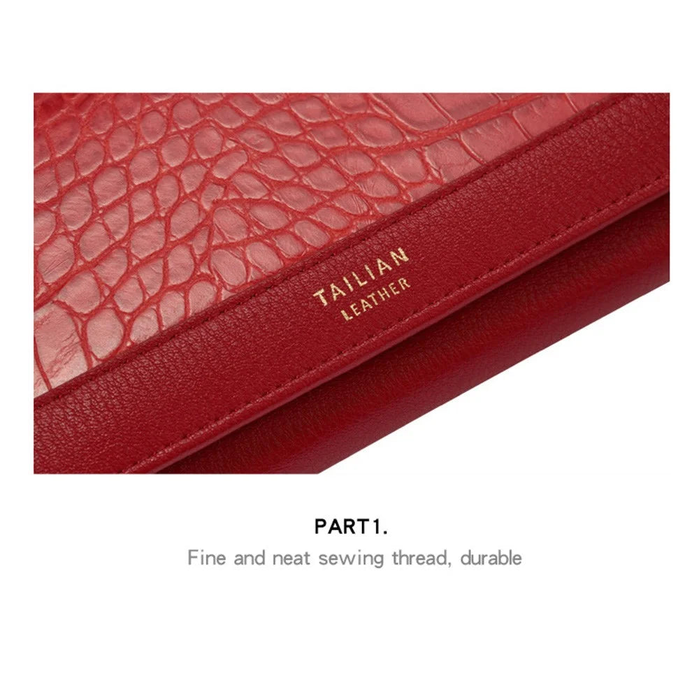 TAILIAN T8806-073 Crocodile Texture Women Long Wallet PU Leather Clutch Bag Cards Cash Holder Purse - Red - 6