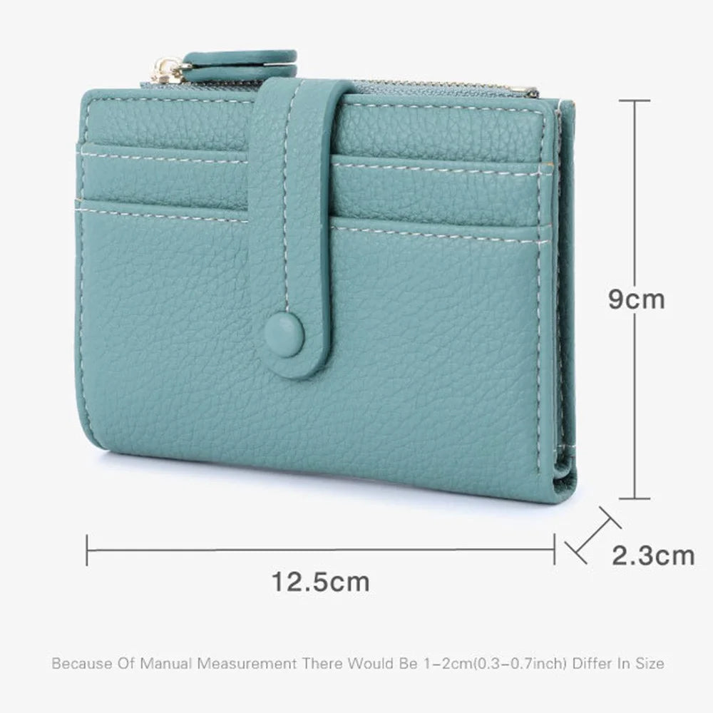 TAILIAN T2602-221 Litchi Texture RFID Blocking Zipper Pocket Short Wallet Women PU Leather Cards Cash Holder Purse - Yellow - 3