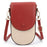 TAILIAN TC111-005 Canvas Texture PU Leather Women Small Crossbody Bag Phone Cosmetics Carrying Bag - Red - 1