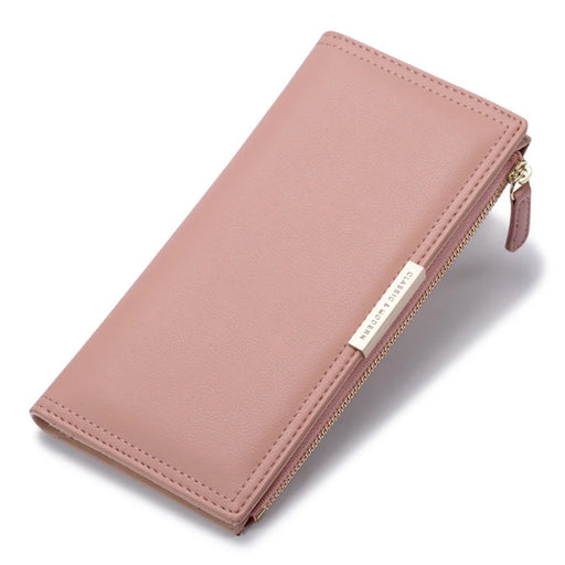 TAILIAN T5076-022 Stylish Zipper Pocket Long Wallet Women PU Leather Clutch Bag Multi Cards Slots Purse - Pink - 1
