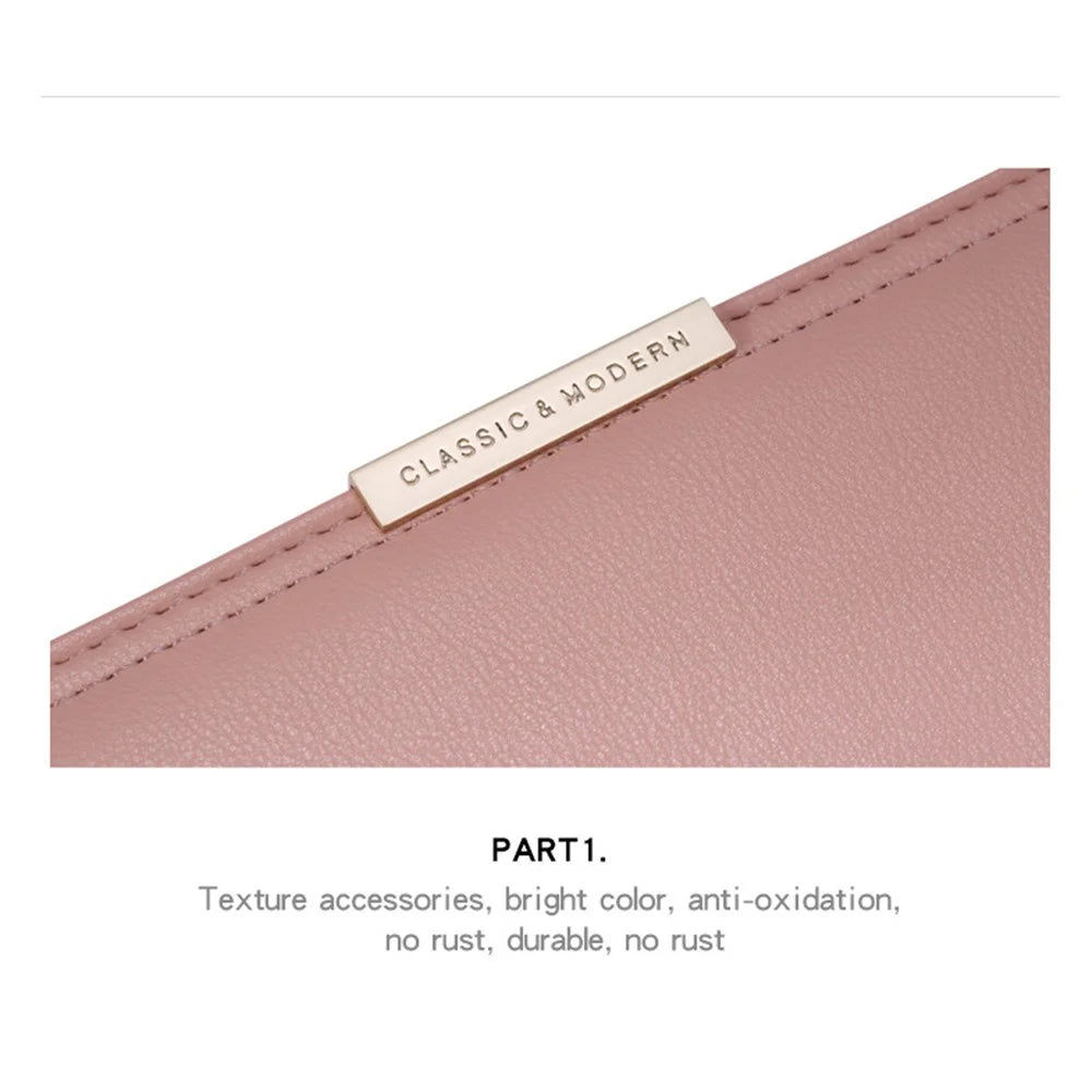 TAILIAN T5076-022 Stylish Zipper Pocket Long Wallet Women PU Leather Clutch Bag Multi Cards Slots Purse - Pink - 7