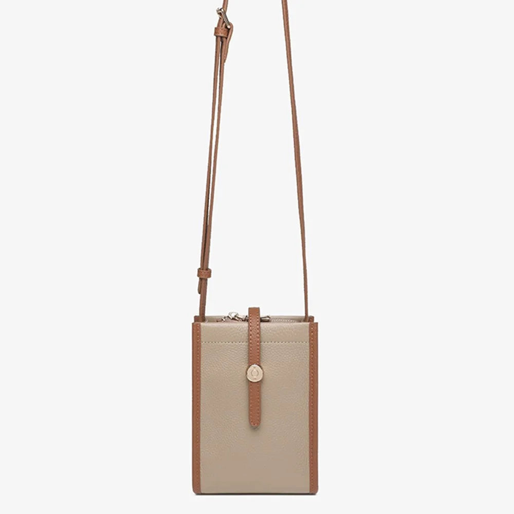 CKZC2243 Retro Women Crossbody Bag Top-Layer Cowhide Leather Phone Purse Zipper Shoulder Bag - Green - 4