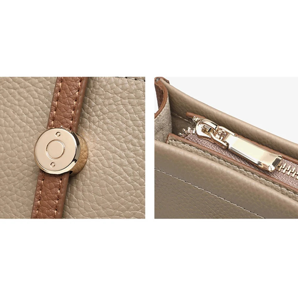 CKZC2243 Retro Women Crossbody Bag Top-Layer Cowhide Leather Phone Purse Zipper Shoulder Bag - Green - 5