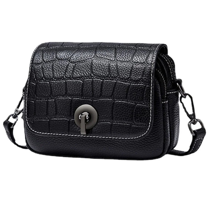CKWG3303 Women Fashion Shoulder Bag Top Layer Cowhide Leather Crocodile Texture Crossbody Bag - 1