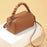 CK2226 Dual Zipper Women Handbag Top Layer Cowhide Leather Casual Crossbody Shoulder Bag - Caramel - 2