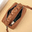CK2226 Dual Zipper Women Handbag Top Layer Cowhide Leather Casual Crossbody Shoulder Bag - Caramel - 3