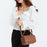 CK2226 Dual Zipper Women Handbag Top Layer Cowhide Leather Casual Crossbody Shoulder Bag - Caramel - 7