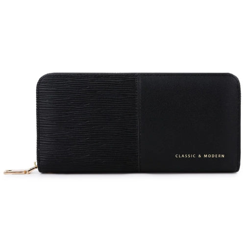 TAILIAN T9612-088 Women's Wallet PU Leather Card Storage Holder Cell Phone Pouch Clutch Bag - Black - 1