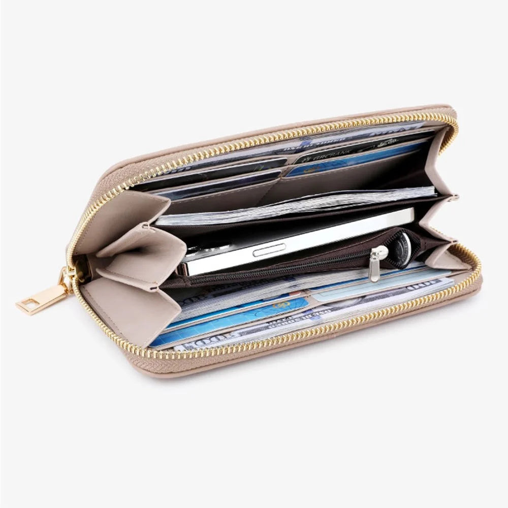 TAILIAN T9612-088 Women's Wallet PU Leather Card Storage Holder Cell Phone Pouch Clutch Bag - Black - 2