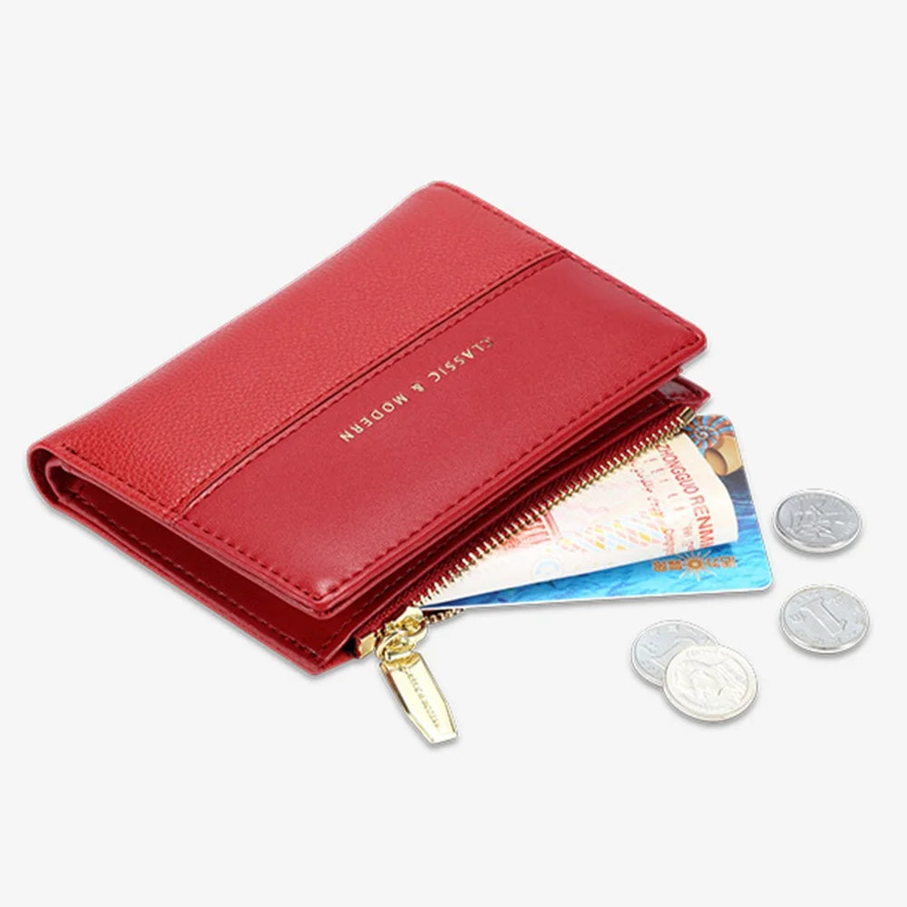 TAILIAN T2602-089 Girl's Wallet PU Leather Travel Card Storage Holder Coin Pouch Bag Billfold for Women - Red - 2