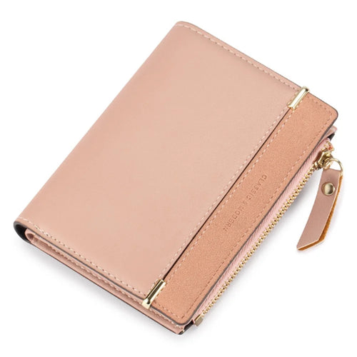 TAILIAN T2602-012 Women's Classic Wallet Matte PU Leather Card Storage Holder Coin Pouch Bag - Pink - 1