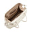9665 Women Tote Underarm Bag Cowhide Leather Large Capacity Zipper Travel Handbag - White - 2