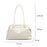 9665 Women Tote Underarm Bag Cowhide Leather Large Capacity Zipper Travel Handbag - White - 7
